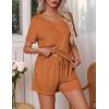 imageEkouaer Pajamas Set Womens Short Sleeve Loungewear 2 Piece PJ Shorts Sets Soft Sleepwear with Pockets SXXLClay