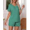 imageEkouaer Pajamas Set Womens Short Sleeve Loungewear 2 Piece PJ Shorts Sets Soft Sleepwear with Pockets SXXLGreen