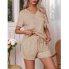 imageEkouaer Pajamas Set Womens Short Sleeve Loungewear 2 Piece PJ Shorts Sets Soft Sleepwear with Pockets SXXLKhika