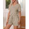 imageEkouaer Pajamas Set Womens Short Sleeve Loungewear 2 Piece PJ Shorts Sets Soft Sleepwear with Pockets SXXLLight Gray