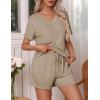 imageEkouaer Pajamas Set Womens Short Sleeve Loungewear 2 Piece PJ Shorts Sets Soft Sleepwear with Pockets SXXLLight Gray
