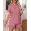 imageEkouaer Pajamas Set Womens Short Sleeve Loungewear 2 Piece PJ Shorts Sets Soft Sleepwear with Pockets SXXLPale Mauve