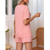imageEkouaer Pajamas Set Womens Short Sleeve Loungewear 2 Piece PJ Shorts Sets Soft Sleepwear with Pockets SXXLPink