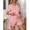 imageEkouaer Pajamas Set Womens Short Sleeve Loungewear 2 Piece PJ Shorts Sets Soft Sleepwear with Pockets SXXLPink