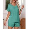 imageEkouaer Pajamas Set Womens Short Sleeve Loungewear 2 Piece PJ Shorts Sets Soft Sleepwear with Pockets SXXLSage Green