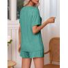 imageEkouaer Pajamas Set Womens Short Sleeve Loungewear 2 Piece PJ Shorts Sets Soft Sleepwear with Pockets SXXLSage Green