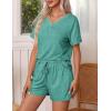 imageEkouaer Pajamas Set Womens Short Sleeve Loungewear 2 Piece PJ Shorts Sets Soft Sleepwear with Pockets SXXLSage Green