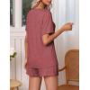 imageEkouaer Pajamas Set Womens Short Sleeve Loungewear 2 Piece PJ Shorts Sets Soft Sleepwear with Pockets SXXLWine
