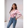 imageEkouaer Silk Pajamas for Women Satin Pajama Set Shorts and Top Long Sleeve Silky PJ Soft Loungewear Sleepwear Button DownLeopard