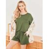 imageEkouaer Womens 2 Piece Pajama Sets Short Sleeve Lounge Sets Soft Round Neck Top and Shorts SleepwearArmy Green