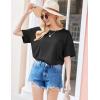 imageEkouaer Womens 2 Piece Pajama Sets Short Sleeve Lounge Sets Soft Round Neck Top and Shorts SleepwearBlack