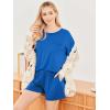 imageEkouaer Womens 2 Piece Pajama Sets Short Sleeve Lounge Sets Soft Round Neck Top and Shorts SleepwearBlue
