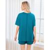imageEkouaer Womens 2 Piece Pajama Sets Short Sleeve Lounge Sets Soft Round Neck Top and Shorts SleepwearBlue Green
