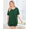 imageEkouaer Womens 2 Piece Pajama Sets Short Sleeve Lounge Sets Soft Round Neck Top and Shorts SleepwearBright Green