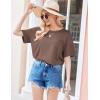 imageEkouaer Womens 2 Piece Pajama Sets Short Sleeve Lounge Sets Soft Round Neck Top and Shorts SleepwearBrown