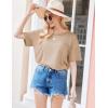 imageEkouaer Womens 2 Piece Pajama Sets Short Sleeve Lounge Sets Soft Round Neck Top and Shorts SleepwearKhaki
