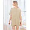 imageEkouaer Womens 2 Piece Pajama Sets Short Sleeve Lounge Sets Soft Round Neck Top and Shorts SleepwearLight Brown