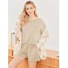 imageEkouaer Womens 2 Piece Pajama Sets Short Sleeve Lounge Sets Soft Round Neck Top and Shorts SleepwearLight Brown