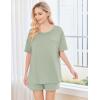 imageEkouaer Womens 2 Piece Pajama Sets Short Sleeve Lounge Sets Soft Round Neck Top and Shorts SleepwearLight Green