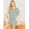 imageEkouaer Womens 2 Piece Pajama Sets Short Sleeve Lounge Sets Soft Round Neck Top and Shorts SleepwearLight Green