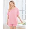 imageEkouaer Womens 2 Piece Pajama Sets Short Sleeve Lounge Sets Soft Round Neck Top and Shorts SleepwearPink