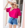 imageEkouaer Womens 2 Piece Pajama Sets Short Sleeve Lounge Sets Soft Round Neck Top and Shorts SleepwearRose Red