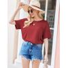 imageEkouaer Womens 2 Piece Pajama Sets Short Sleeve Lounge Sets Soft Round Neck Top and Shorts SleepwearWine Red