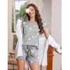 imageEkouaer Womens Pajama Set 2 Piece Soft Lounge Set Short Sleeve Cozy Sleepwear Pjs Set Casual Loose LoungewearGray Star