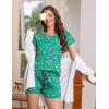 imageEkouaer Womens Pajama Set 2 Piece Soft Lounge Set Short Sleeve Cozy Sleepwear Pjs Set Casual Loose LoungewearGreen Flamingo