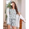 imageEkouaer Womens Pajama Set 2 Piece Soft Lounge Set Short Sleeve Cozy Sleepwear Pjs Set Casual Loose LoungewearGrey Cat