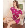 imageEkouaer Womens Pajama Set 2 Piece Soft Lounge Set Short Sleeve Cozy Sleepwear Pjs Set Casual Loose LoungewearHot Pink Cheetah Print