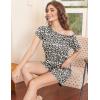 imageEkouaer Womens Pajama Set 2 Piece Soft Lounge Set Short Sleeve Cozy Sleepwear Pjs Set Casual Loose LoungewearLeopard Print