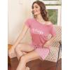 imageEkouaer Womens Pajama Set 2 Piece Soft Lounge Set Short Sleeve Cozy Sleepwear Pjs Set Casual Loose LoungewearPink Striped