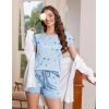 imageEkouaer Womens Pajama Set 2 Piece Soft Lounge Set Short Sleeve Cozy Sleepwear Pjs Set Casual Loose LoungewearPlanet Moon Print