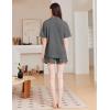 imageEkouaer Womens Pajama Sets 2 Piece Cotton Pjs Button Down Sleepwear Short Sleeve Lounge Set with PocketsDeep Grey