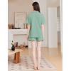 imageEkouaer Womens Pajama Sets 2 Piece Cotton Pjs Button Down Sleepwear Short Sleeve Lounge Set with PocketsLight Green