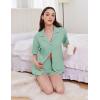 imageEkouaer Womens Pajama Sets 2 Piece Cotton Pjs Button Down Sleepwear Short Sleeve Lounge Set with PocketsLight Green