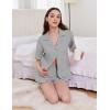 imageEkouaer Womens Pajama Sets 2 Piece Cotton Pjs Button Down Sleepwear Short Sleeve Lounge Set with PocketsLight Grey