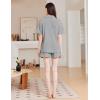 imageEkouaer Womens Pajama Sets 2 Piece Cotton Pjs Button Down Sleepwear Short Sleeve Lounge Set with PocketsLight Grey