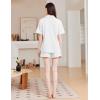 imageEkouaer Womens Pajama Sets 2 Piece Cotton Pjs Button Down Sleepwear Short Sleeve Lounge Set with PocketsWhite