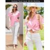 imageEkouaer Womens Pajamas Set Silk Shirt and Shorts Button Down Pj Sets Two Piece Satin Lounge Sets with PocketsPink