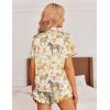 imageEkouaer Womens Silk Pajamas Button Down 2 Piece Satin Pjs Shorts Set Ruffle Lingerie Notch Collar SleepwearPattern6zebra Collection