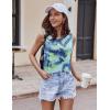 imageEkouaer 2 Pack Womens Pajama Set Print Sleepwear Tank Tops and Ruffled Shorts with Pockets Y2k Loungewear Sets Outfits SXXLBlue Pink Tie Dye