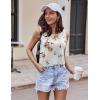 imageEkouaer 2 Pack Womens Pajama Set Print Sleepwear Tank Tops and Ruffled Shorts with Pockets Y2k Loungewear Sets Outfits SXXLFlower Whitegreen