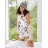 imageEkouaer 2 Pack Womens Pajama Set Print Sleepwear Tank Tops and Ruffled Shorts with Pockets Y2k Loungewear Sets Outfits SXXLFlower Whitegreen
