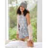 imageEkouaer 2 Pack Womens Pajama Set Print Sleepwear Tank Tops and Ruffled Shorts with Pockets Y2k Loungewear Sets Outfits SXXLStar Print