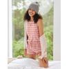 imageEkouaer 2 Pack Womens Pajama Set Print Sleepwear Tank Tops and Ruffled Shorts with Pockets Y2k Loungewear Sets Outfits SXXLStripestar