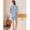 imageEkouaer Lounge Sets for Women 2 Piece Ribbed Knit Pajamas Short Sleeve Pj Tops and Shorts Sleepwear Casual Outfits SetBlue