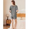 imageEkouaer Lounge Sets for Women 2 Piece Ribbed Knit Pajamas Short Sleeve Pj Tops and Shorts Sleepwear Casual Outfits SetGray