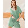 imageEkouaer Lounge Sets for Women 2 Piece Ribbed Knit Pajamas Short Sleeve Pj Tops and Shorts Sleepwear Casual Outfits SetGreen